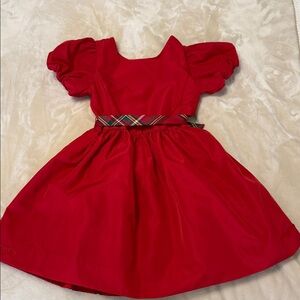 Polo Red Dress with Plaid Belt NWOT